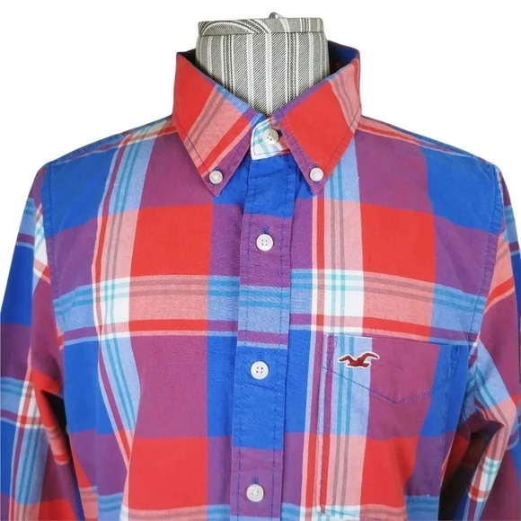 Hollister California Button Down  Shirt, Plaid, XL - Picture 3 of 11